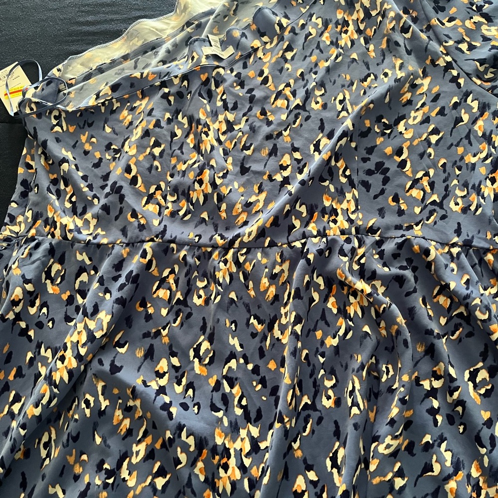 Nine West Blue and Gold Patterned Dress